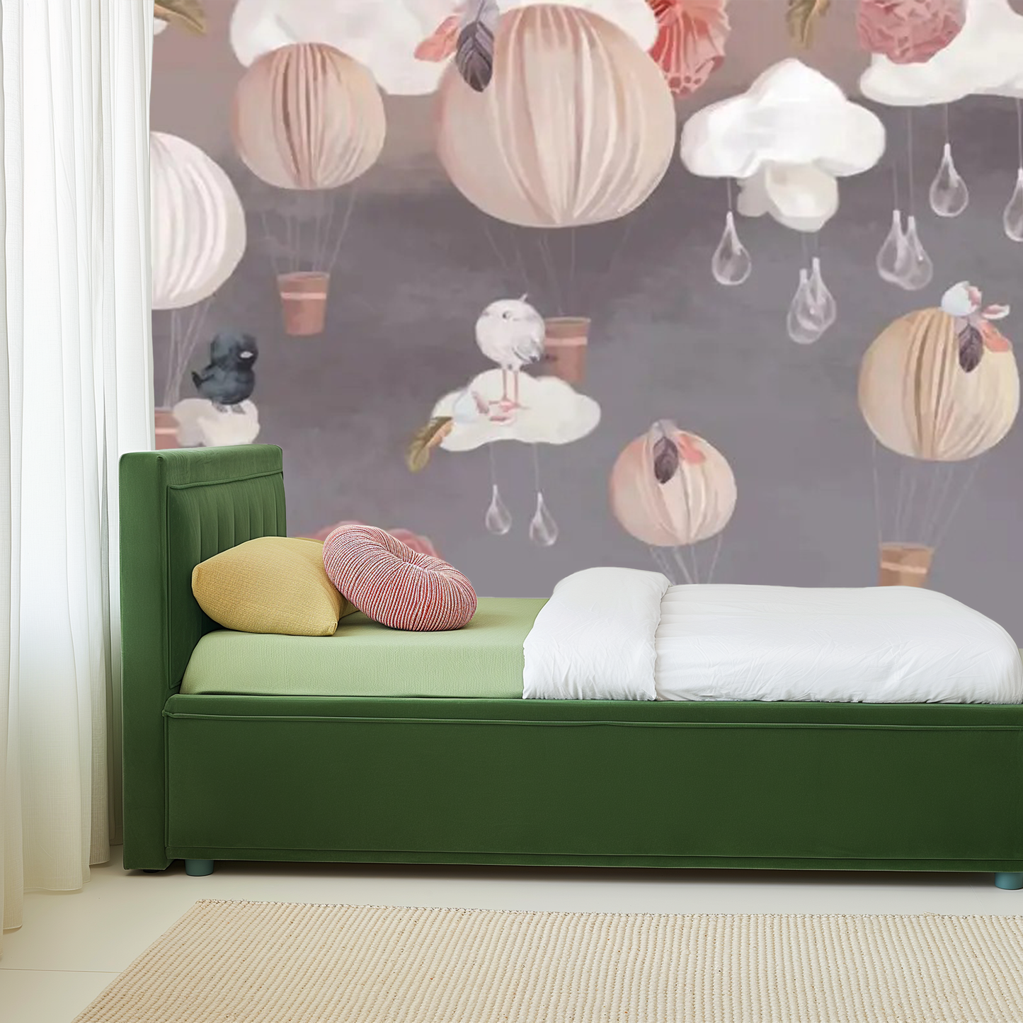 dreamy balloon bliss bedroom mural