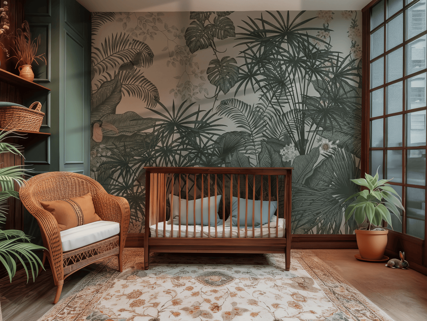 tropical foliage mural wallpaper