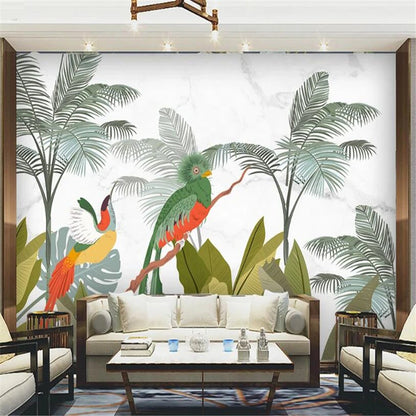 Tropical Birds Bedroom Mural