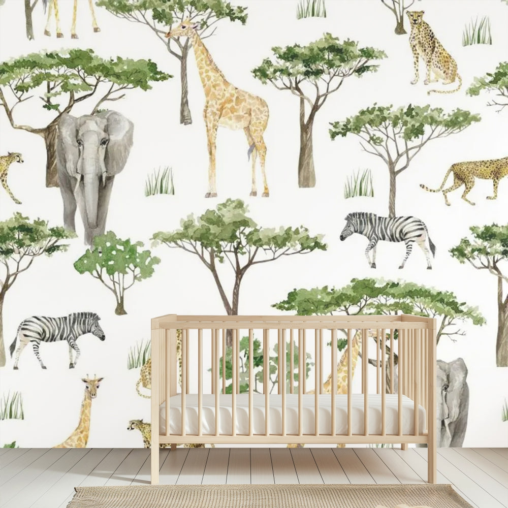 out in the jungle animals wallpaper