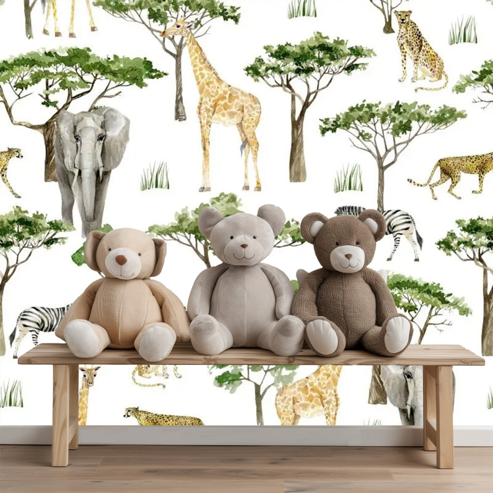 out in the jungle animals wallpaper