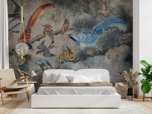 African Rainforest Birds Mural - Fervour Living