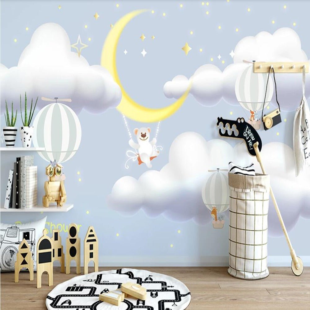 baby bear in the night sky mural wallpaper - fervour living