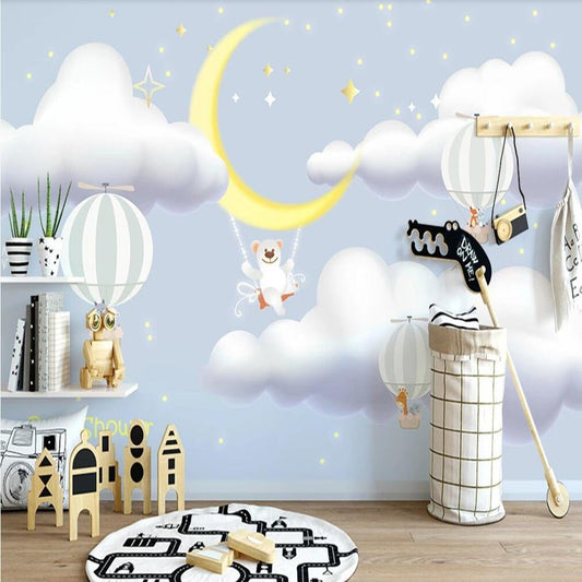 Baby Bear in The Night Sky Mural Wallpaper - Fervour Living