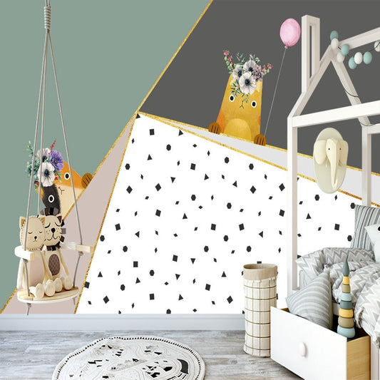 3D Geometric Girls Room Mural - Fervour Living