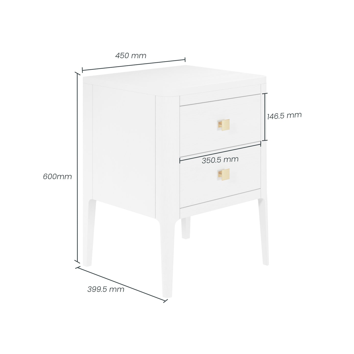 abberley bedside table white