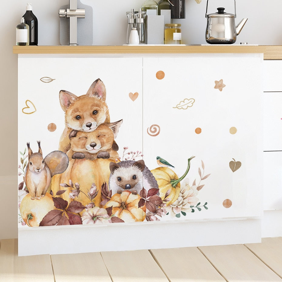 boho woodland animals nursery wall stickers