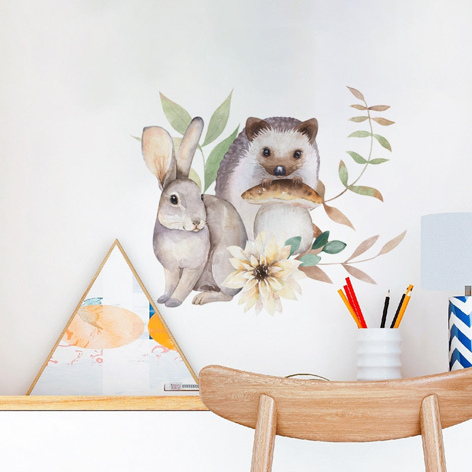 boho woodland animals nursery wall stickers