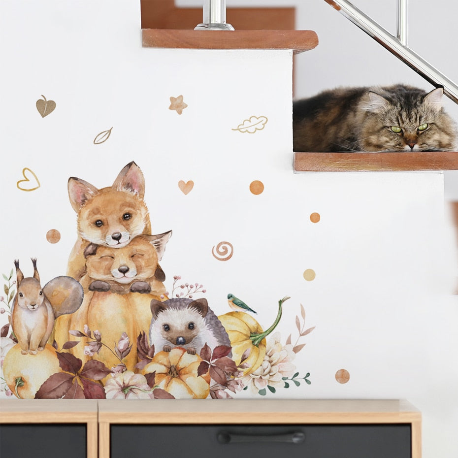 boho woodland animals nursery wall stickers