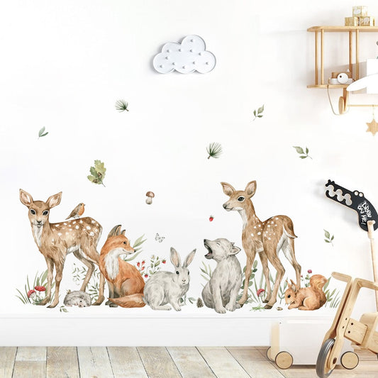 Nursery Woodland Forest Animals Wall Art Sticker Decal