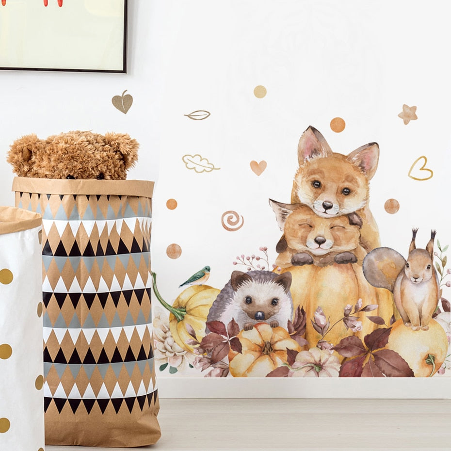 boho woodland animals nursery wall stickers