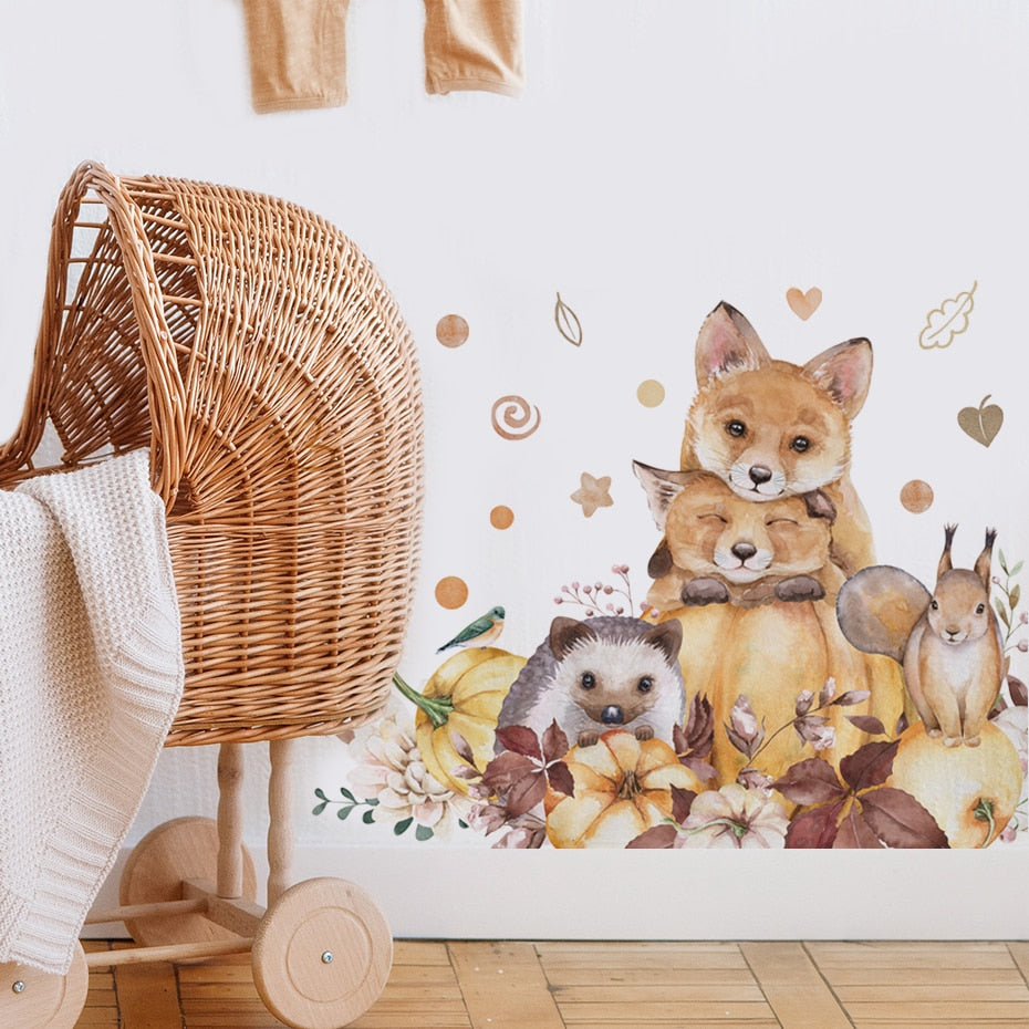 boho woodland animals nursery wall stickers