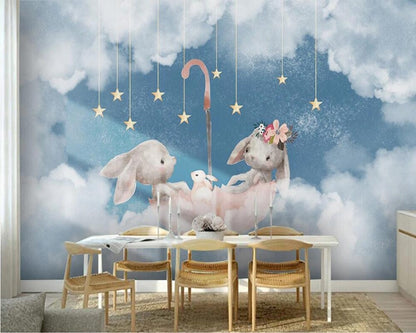 Bunny Friends Mural Wallpaper