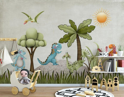 Dinosaur Forest Children's Mural Wallpaper